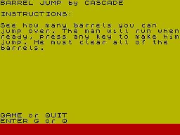Barrel Jump (1983)(Cascade Games)